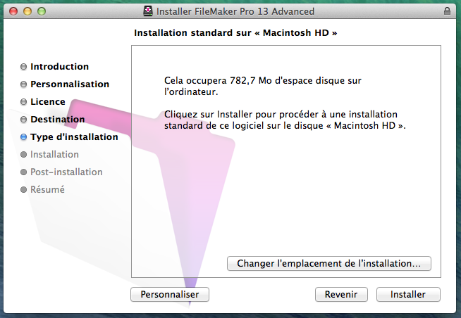 installation filemaker pro